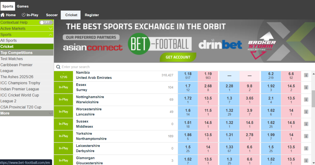 Orbit exchange for betting